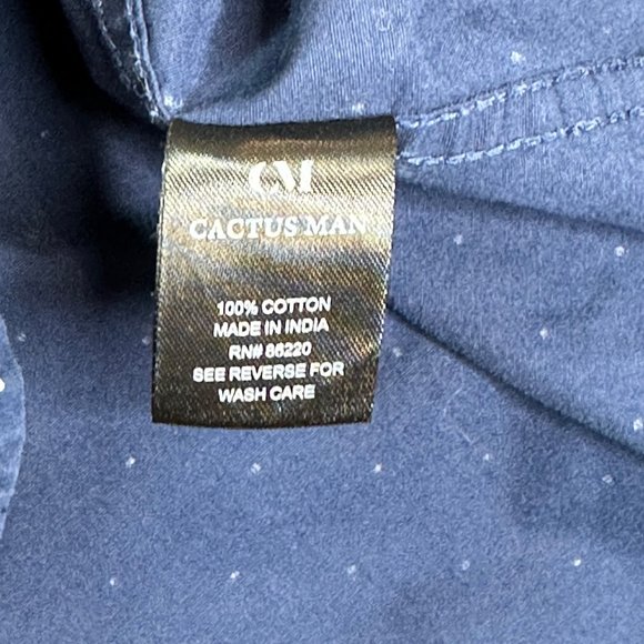 Ricky Singh Shirt Mens Large Slim Fit Blue Short Sleeve Button Front Casual - Picture 8 of 12